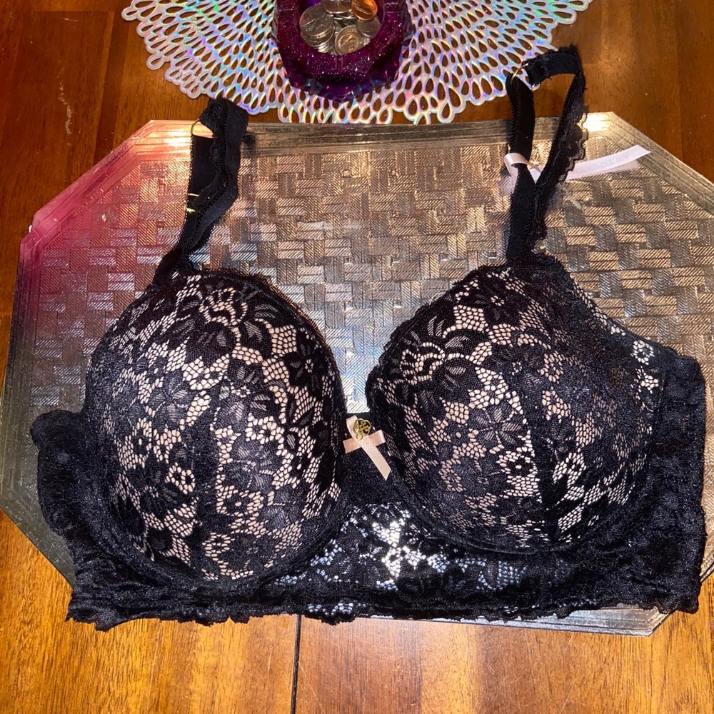 Lace nude bra